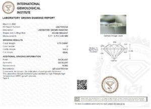 Diamante IGI 0.73 carat D VVS2